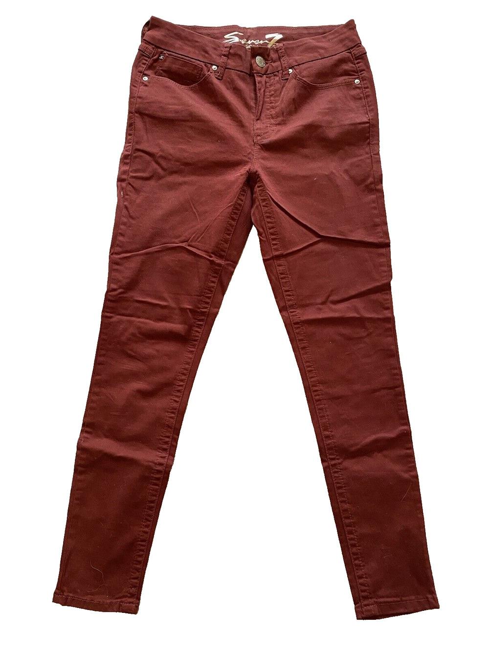 Seven 7 Womens Red High Waist Skinny Jeans Size 6 Cottage Core Festival